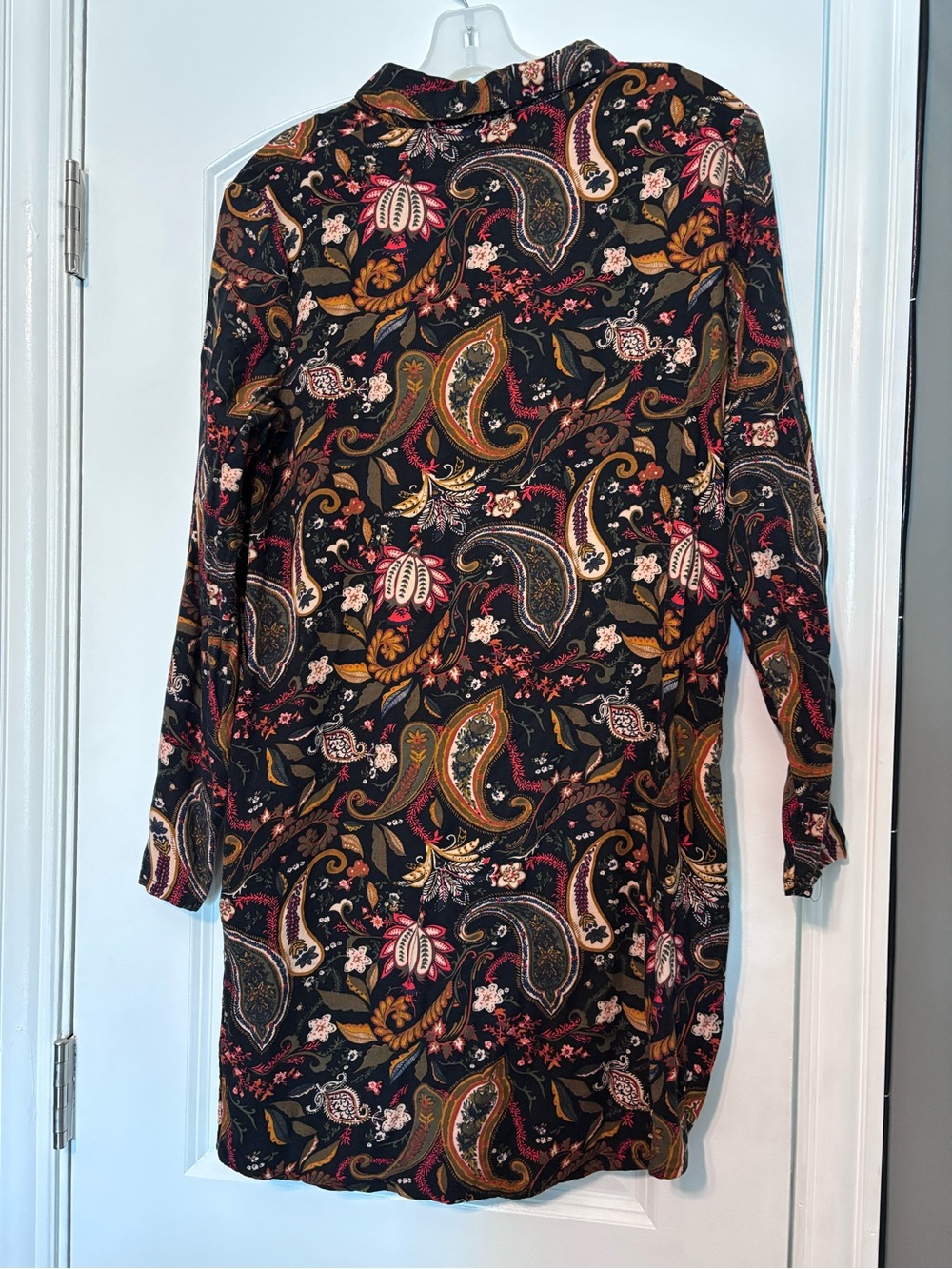 Pimkie Paisley Shirt Dress Boho Button Front Long Sleeve Size Small - Picture 5 of 11